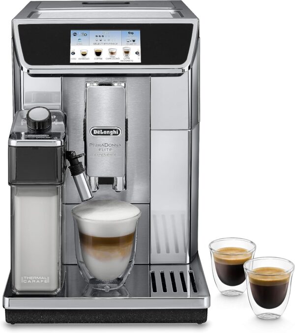 De'Longhi PrimaDonna Elite Experience ECAM 656.85.MS Freestanding Fully Automatic Espresso Machine Black, Metallic PrimaDonna Elite Experience ECAM 656.85.MS, Freestanding, Fully Automatic Espresso Machine